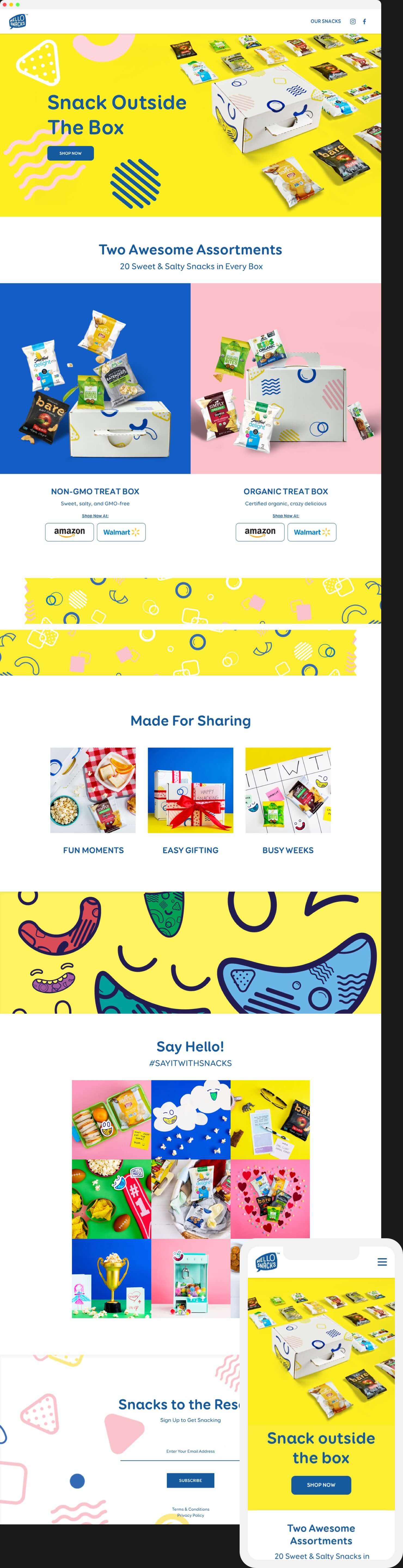 HelloSnacks Shopify E-commerce Website Design